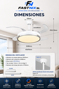 Ventilador de Techo LED Retráctil con Mando